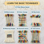 Stitch Sampler Coasters Weaving Kit - Supplies and Small loom with Pattern
