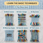 Stitch Sampler Coasters Weaving Kit - Supplies and Small loom with Pattern