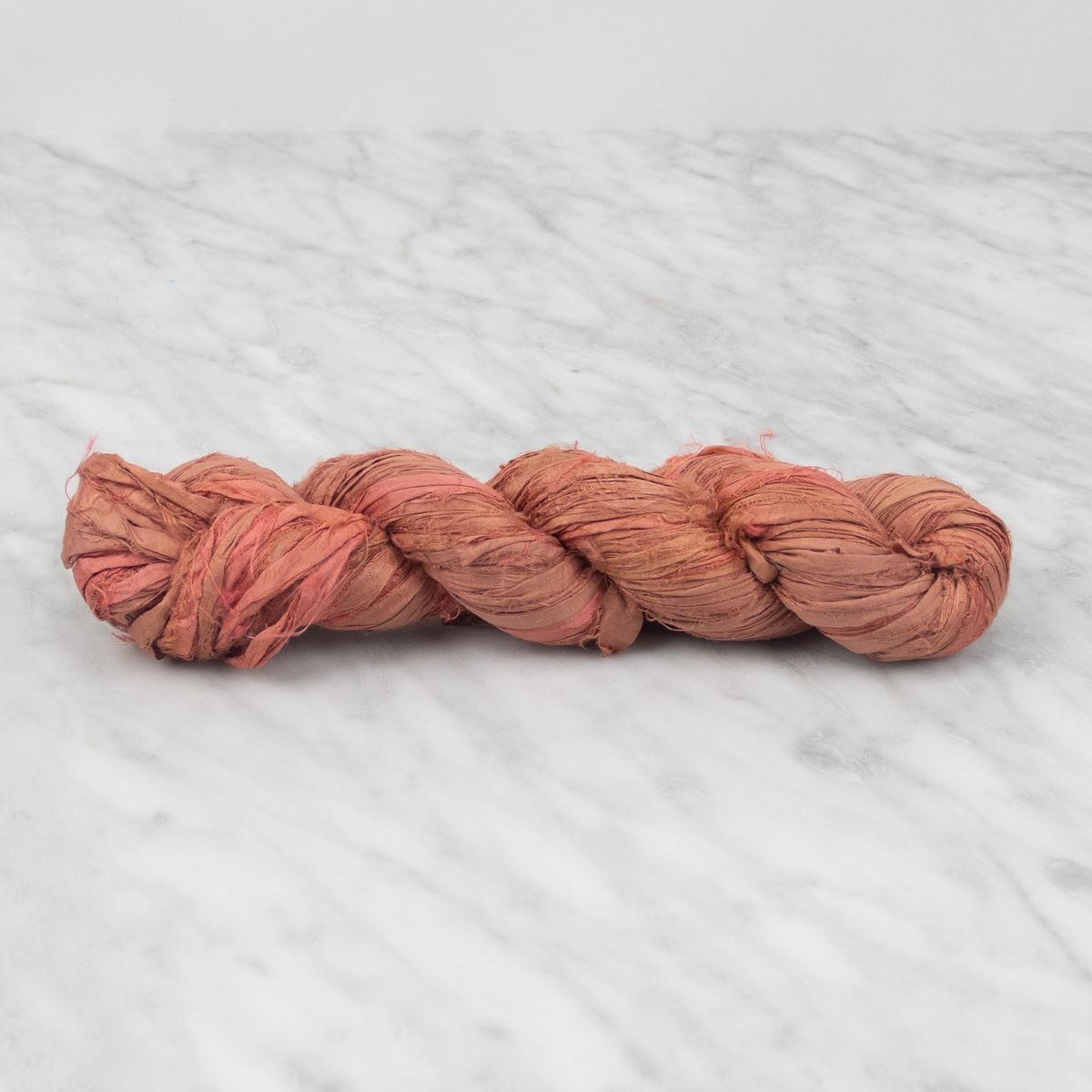 Recycled Sari Silk Ribbon - Dark Peach