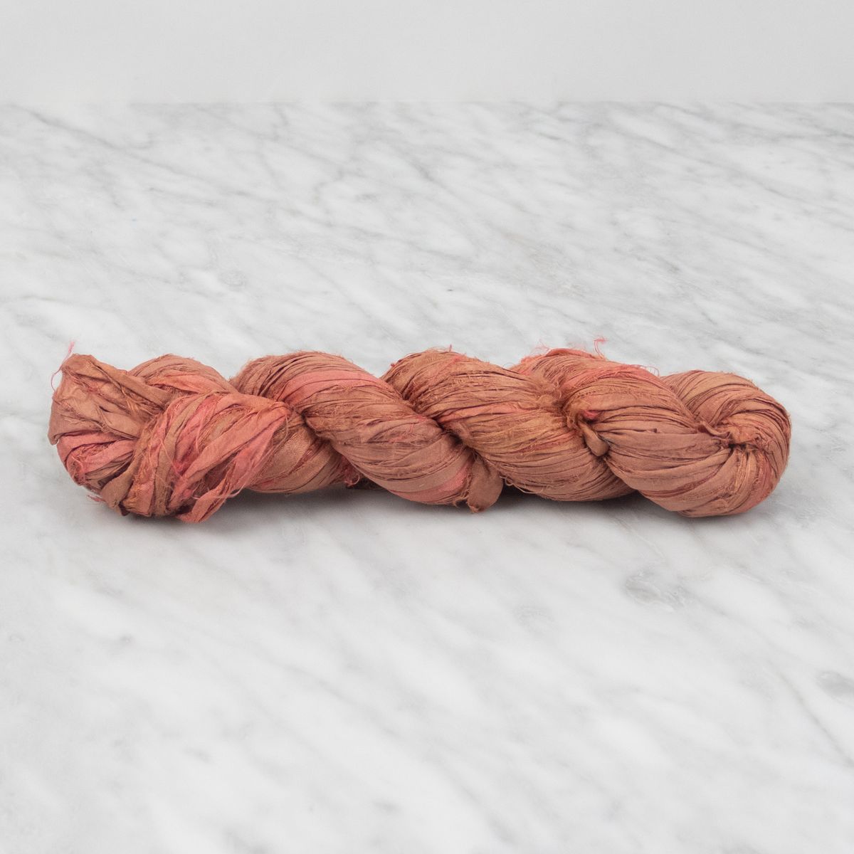 Recycled Sari Silk Ribbon - Dark Peach