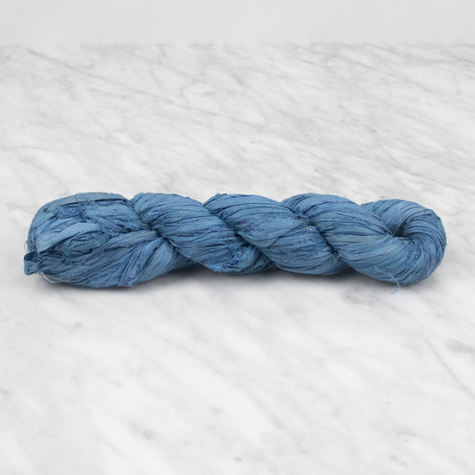 Recycled Sari Silk Ribbon - Blue Moon