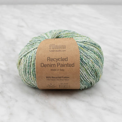 Recycled Denim Yarn Painted - Moss (2 ply)