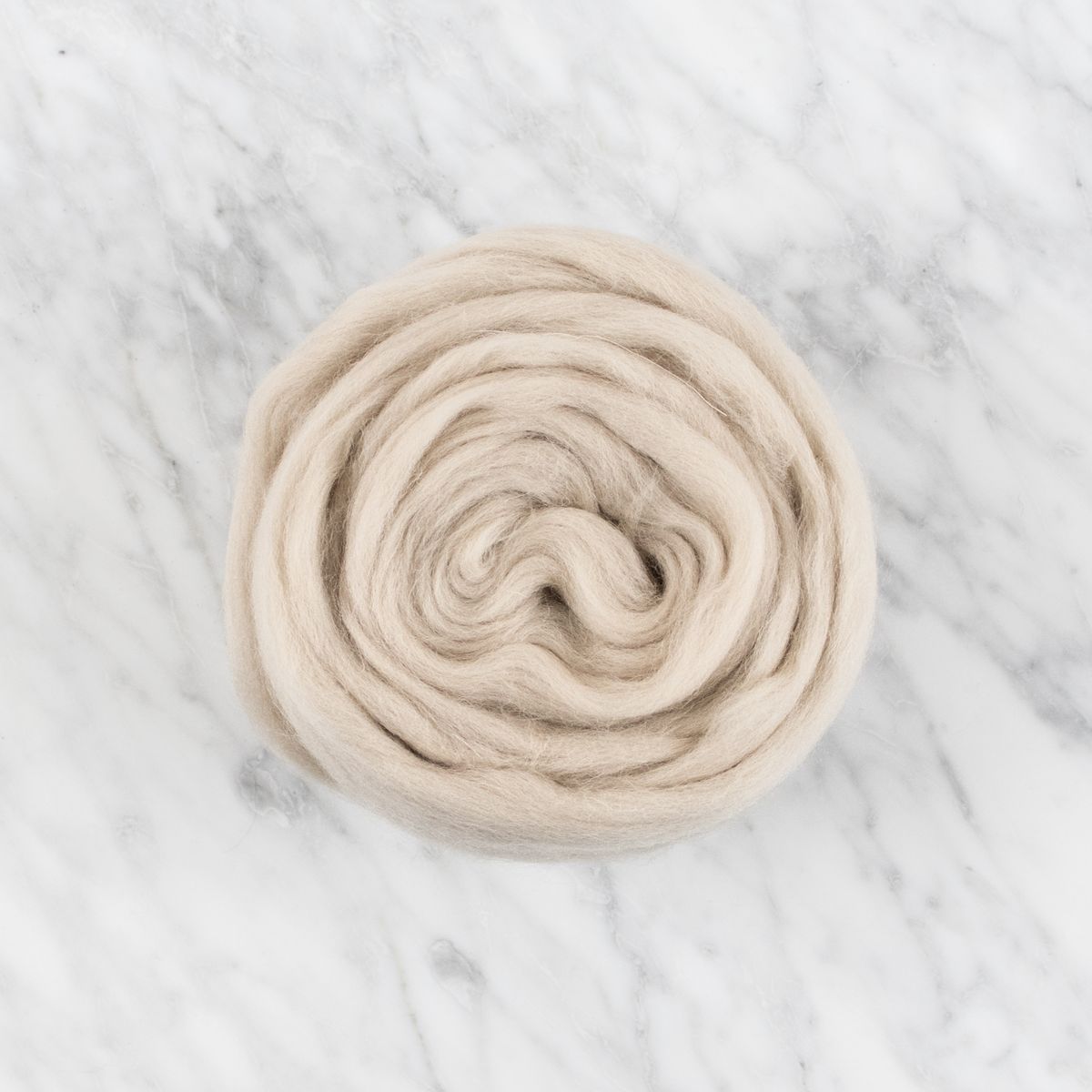 Organic Merino Wool Roving - Beige