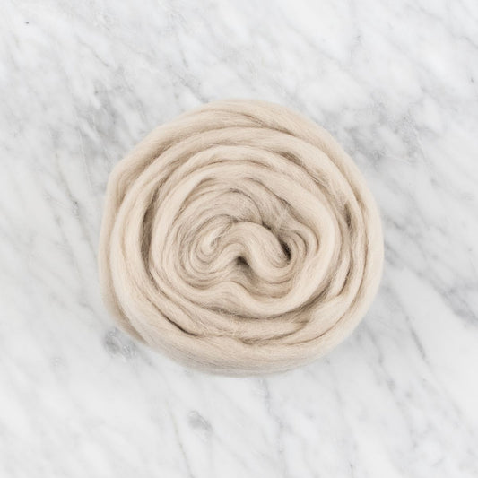 Organic Merino Wool Roving - Beige