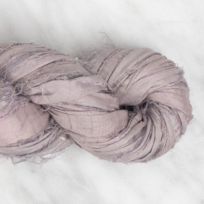 Recycled Sari Silk Ribbon - Burnished Lilac - 100 grams