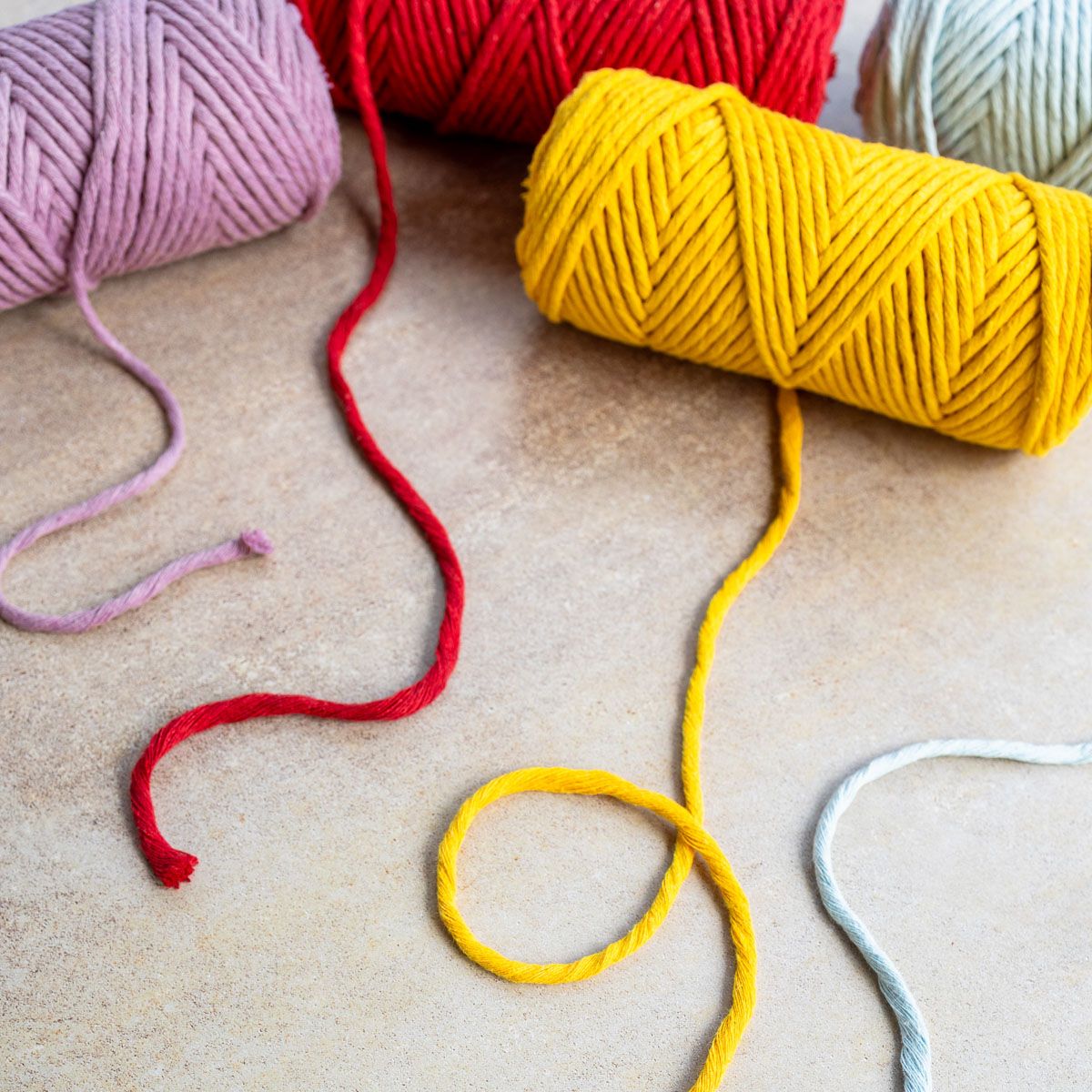 3 mm Recycled Cotton String 200gr / 7oz sun