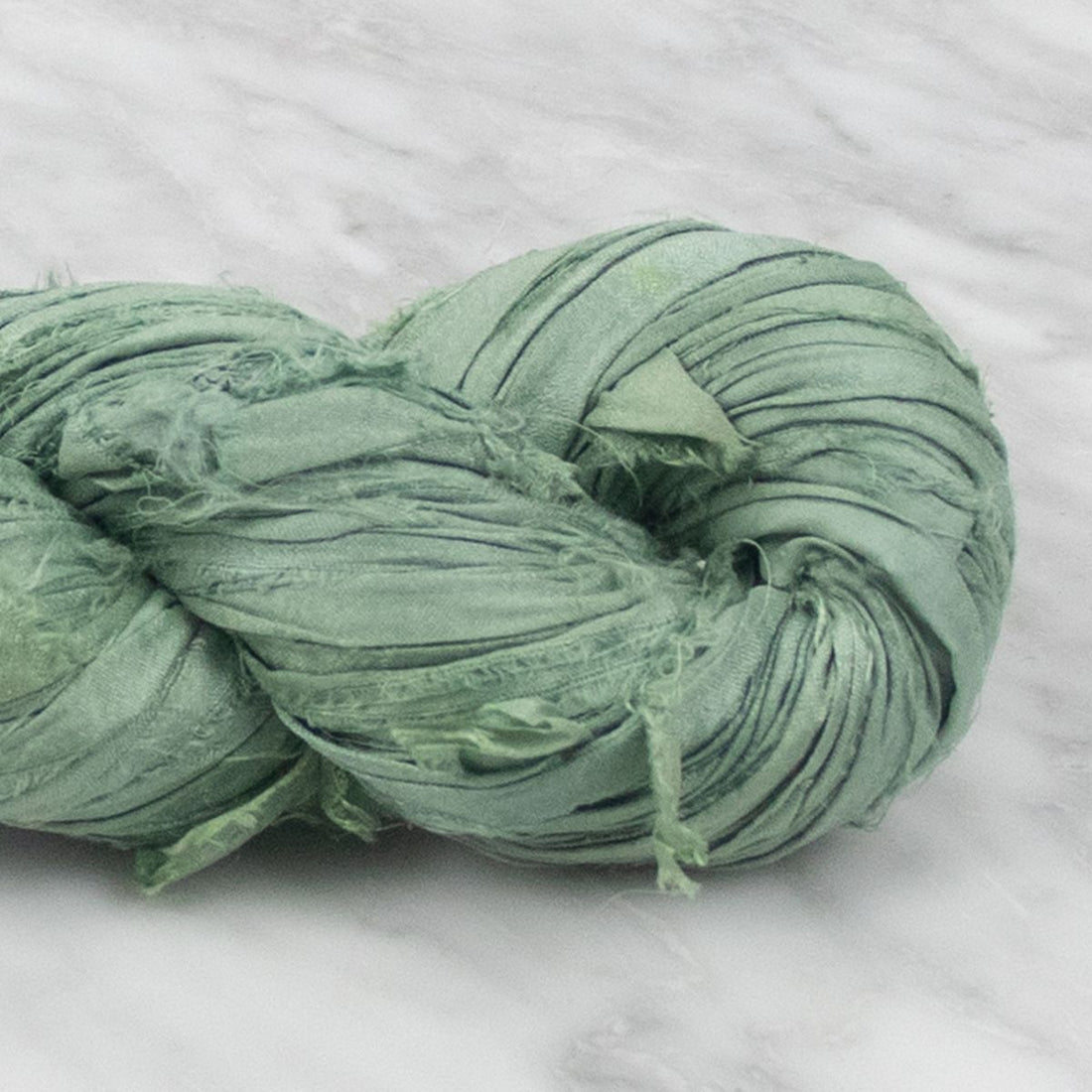 Recycled Sari Silk Ribbon - Spearmint