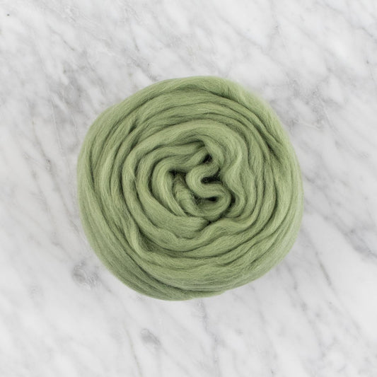 Organic Merino Wool Roving - Wedgwood Green