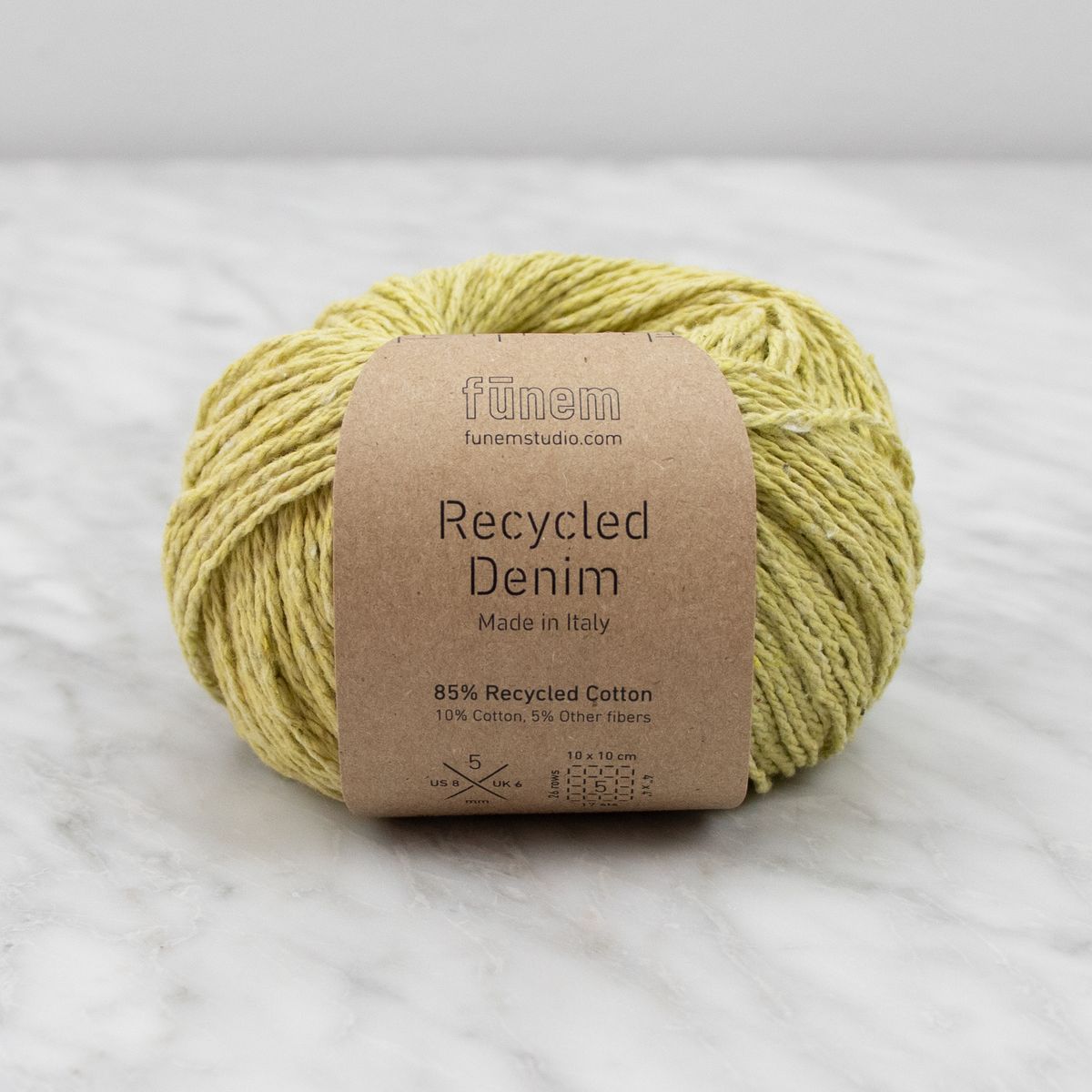 Recycled Denim Yarn - Custard (3ply)