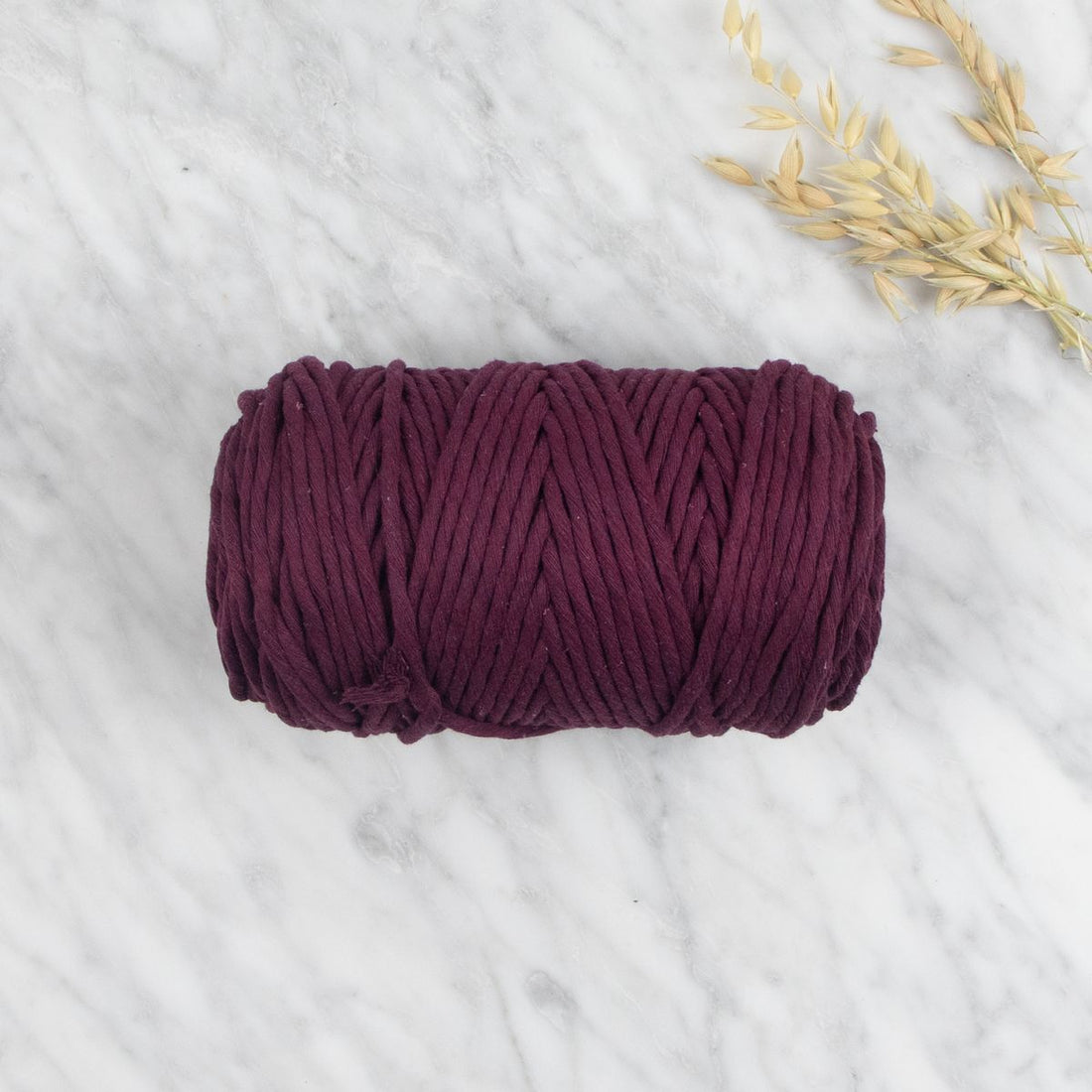 5mm Recycled Cotton String 0.5 kg Aubergine