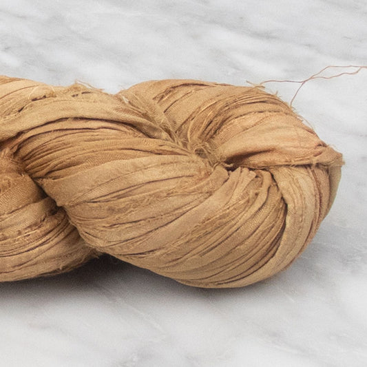 Recycled Sari Silk Ribbon - Antique Gold