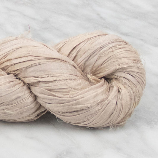Recycled Sari Silk Ribbon - Powder