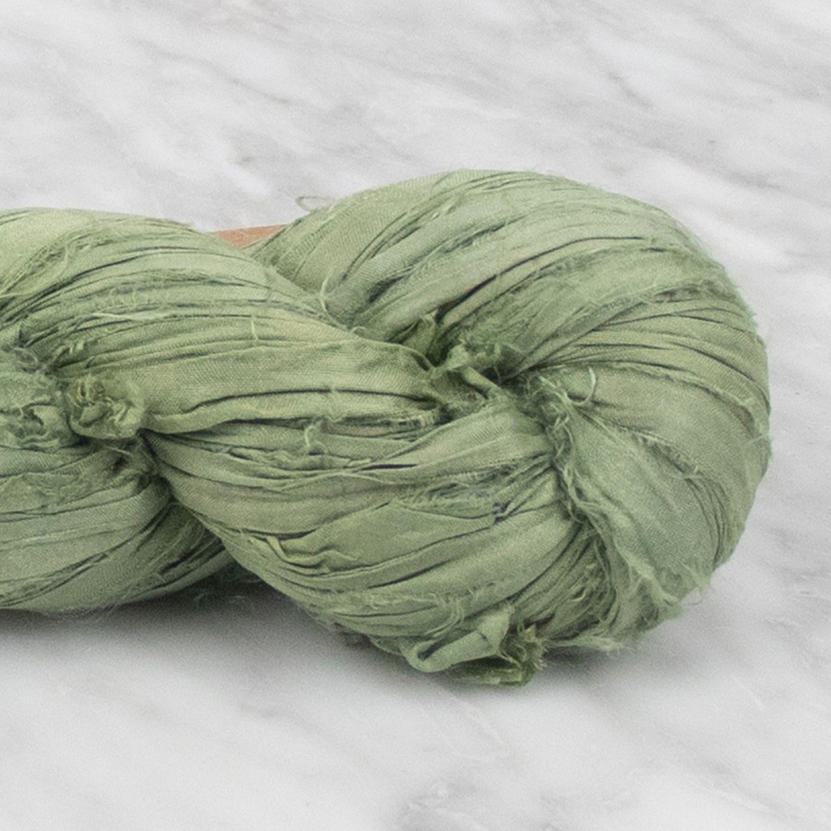 Recycled Sari Silk Ribbon - Sage