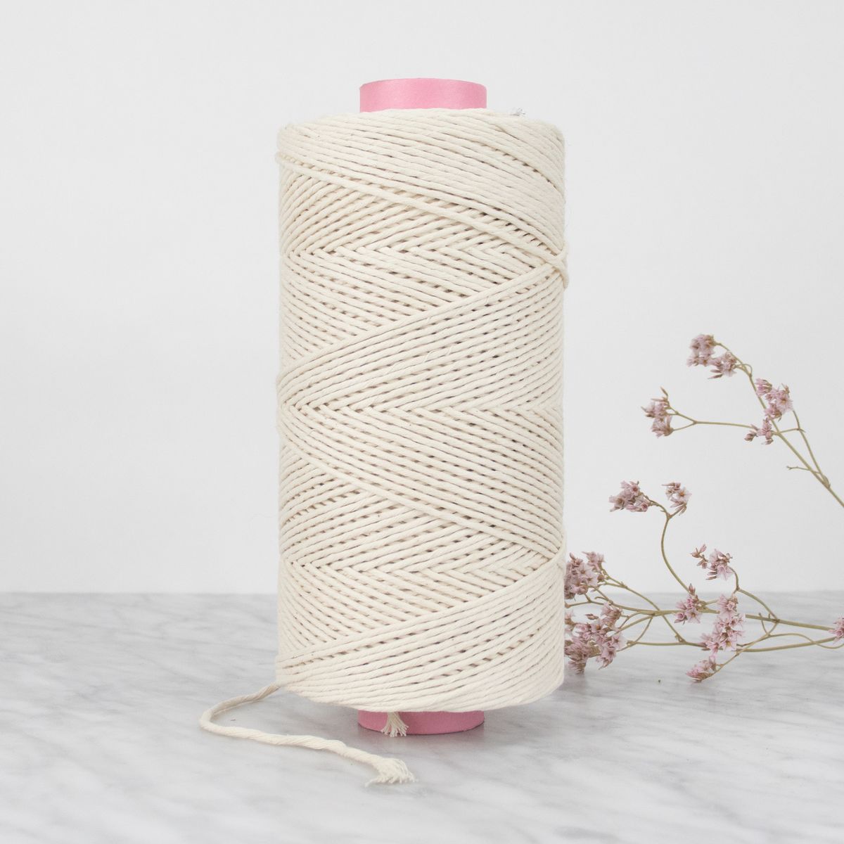 2mm Recycled Cotton String - Natural - 500 grams