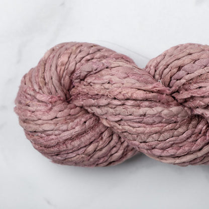 Embroidered Recycled Sari Silk Yarn - Hawthorn Rose