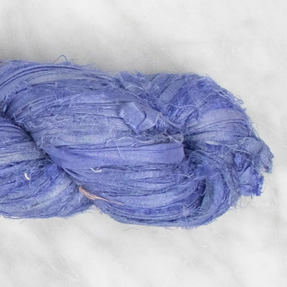 Recycled Sari Silk Ribbon - Very Peri - 100 grams
