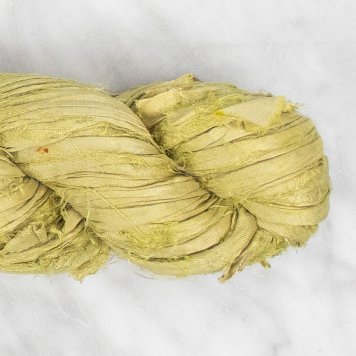 Recycled Sari Silk Ribbon - Dried Moss - 100 grams