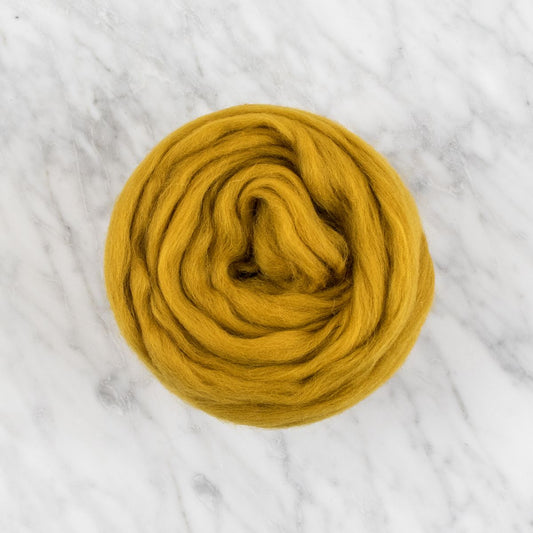 Organic Merino Wool Roving - Ochre