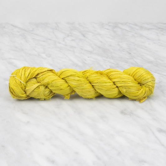 Recycled Sari Silk Ribbon - Chartreuse