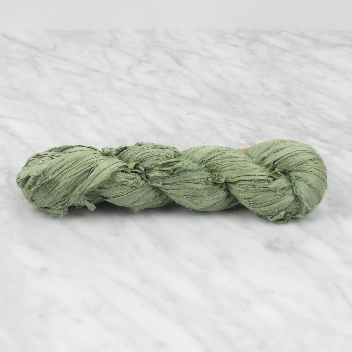 Recycled Sari Silk Ribbon - Sage