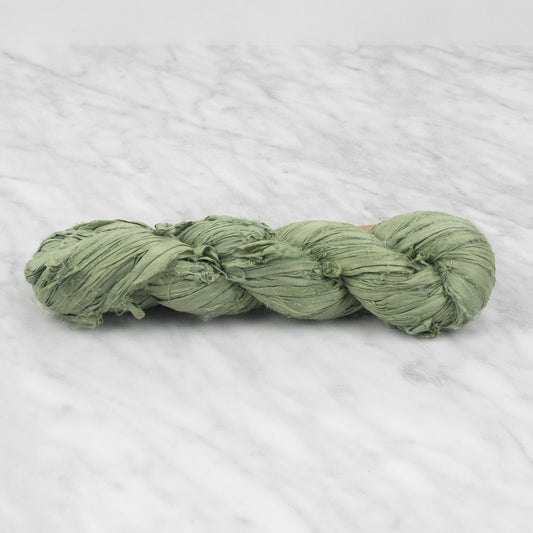 Recycled Sari Silk Ribbon - Sage