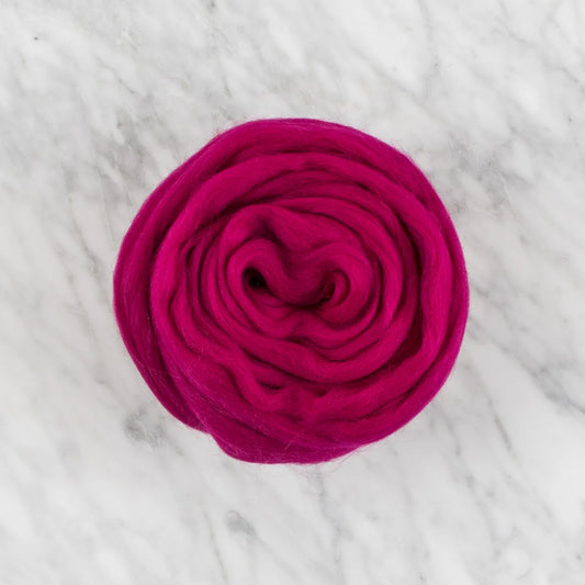 Organic Merino Wool Roving - Lipstick