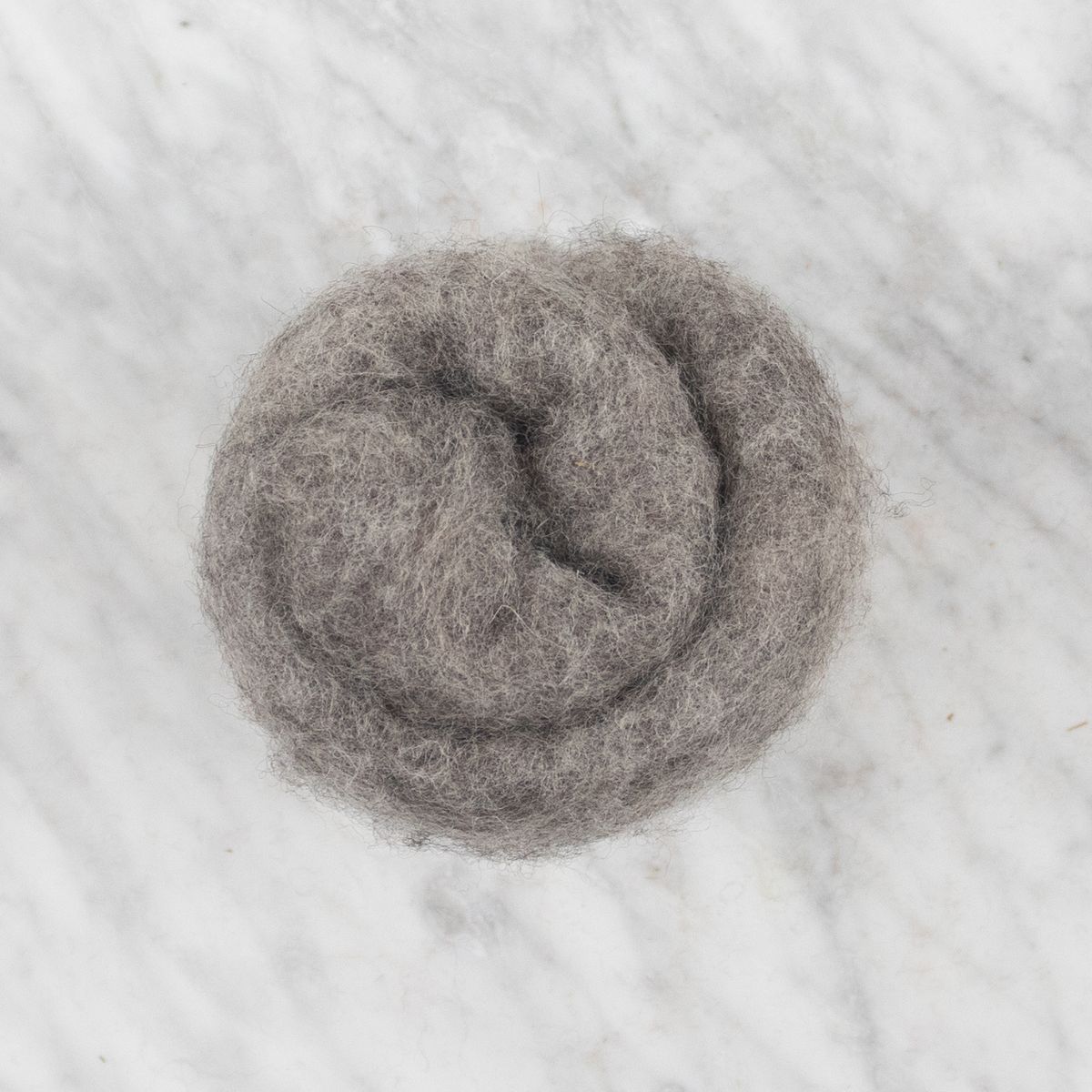 Natural (Undyed) Carded Wool - Grey