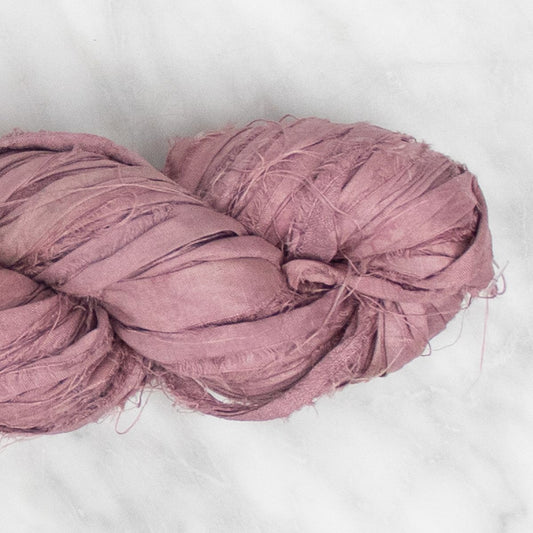 Recycled Sari Silk Ribbon - Hawthorn Rose - 100 grams