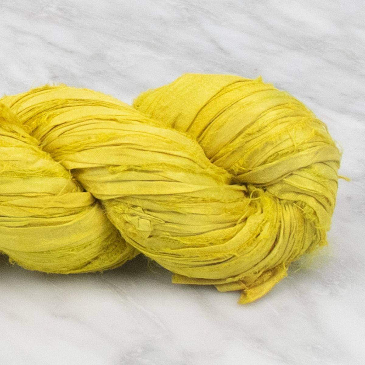 Recycled Sari Silk Ribbon - Chartreuse