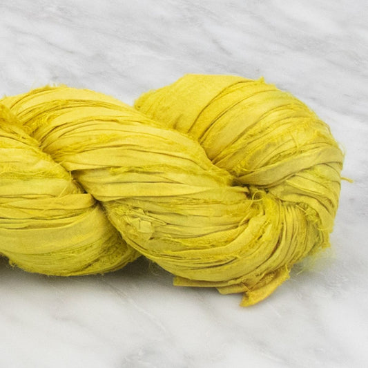 Recycled Sari Silk Ribbon - Chartreuse