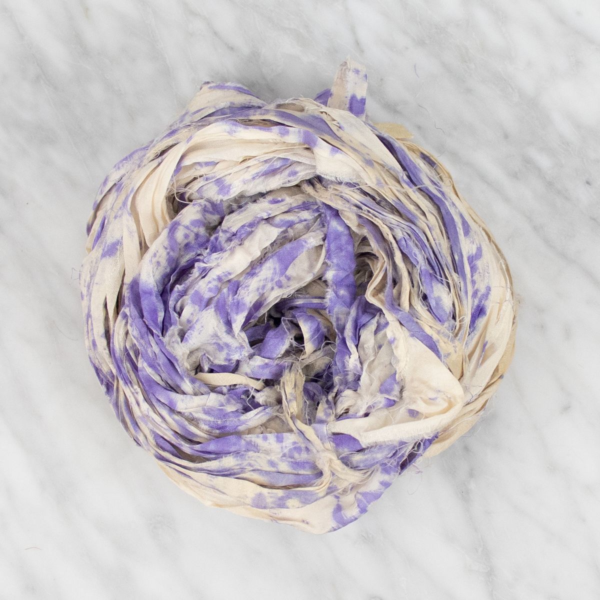 Handpainted Sari Silk Ribbon - Violet - 100 grams