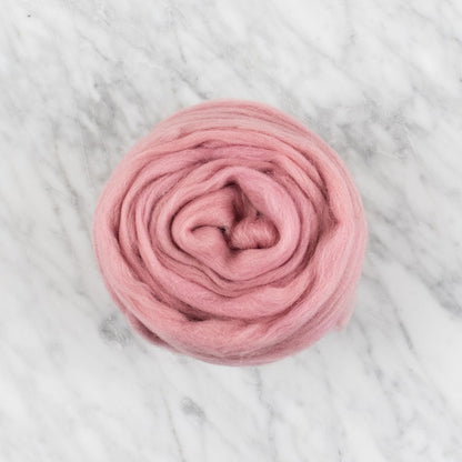 Organic Merino Wool Roving - Baby Pink