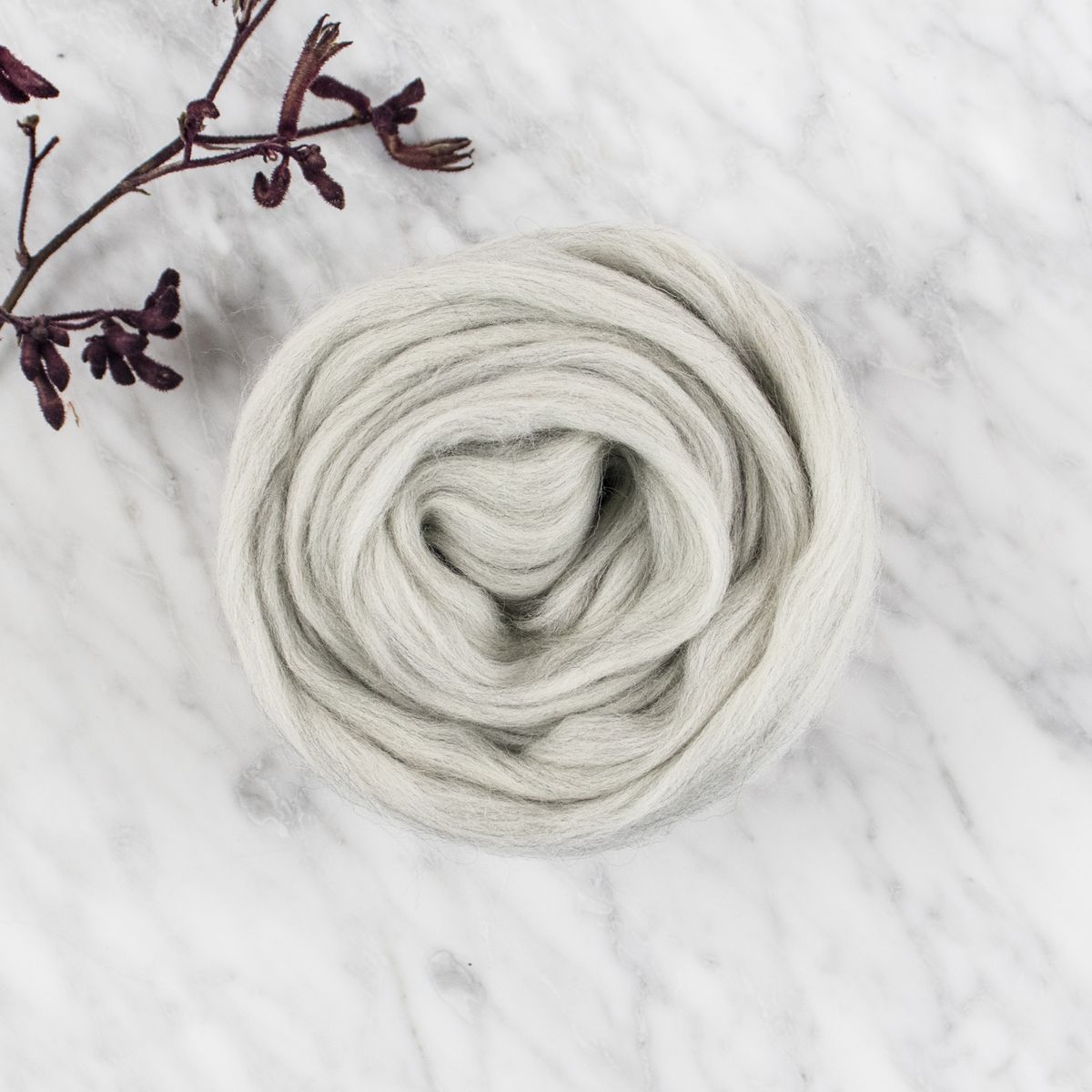 Organic Merino Wool Roving - Silver Blend