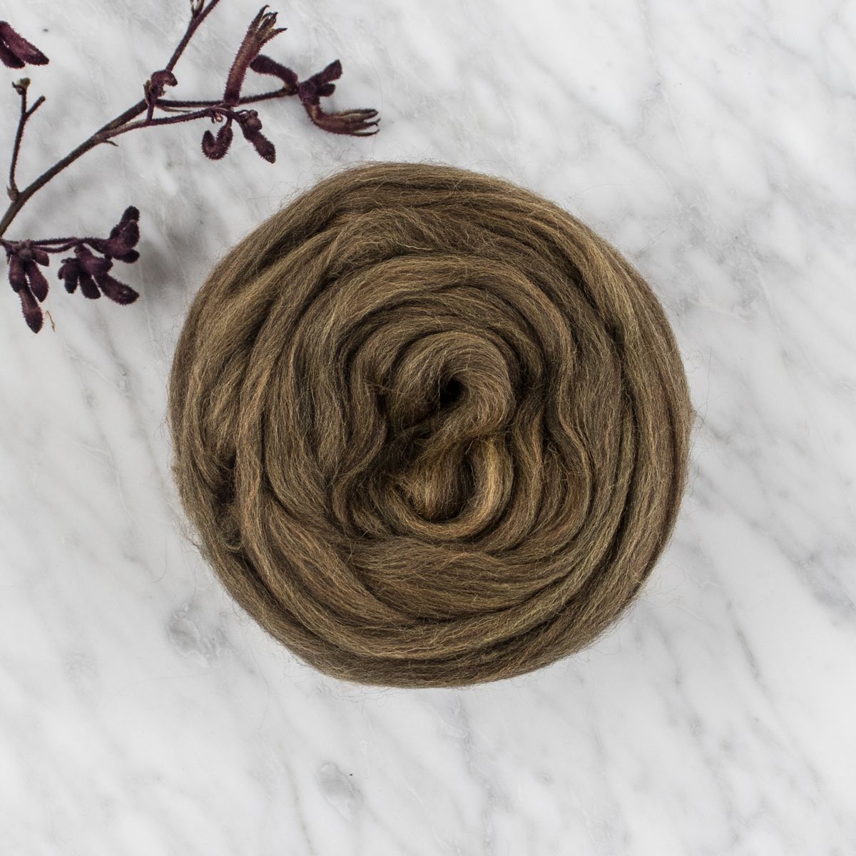 Organic Merino Wool Roving - Bronze Blend