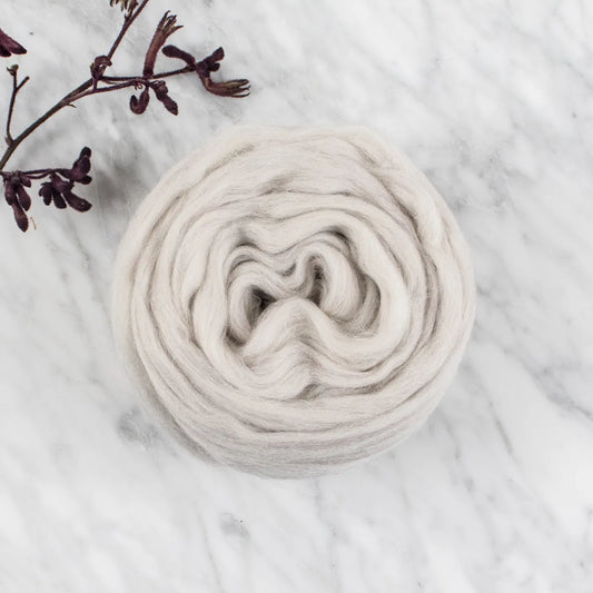 Organic Merino Wool Roving - Beige Blend