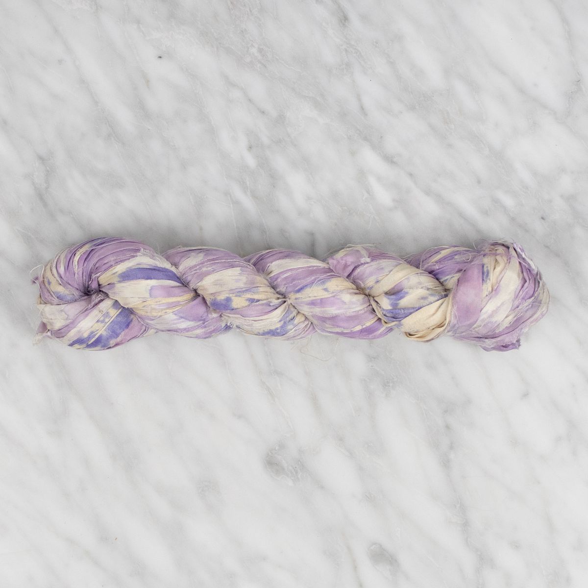 Handpainted Sari Silk Ribbon - Violet - 100 grams