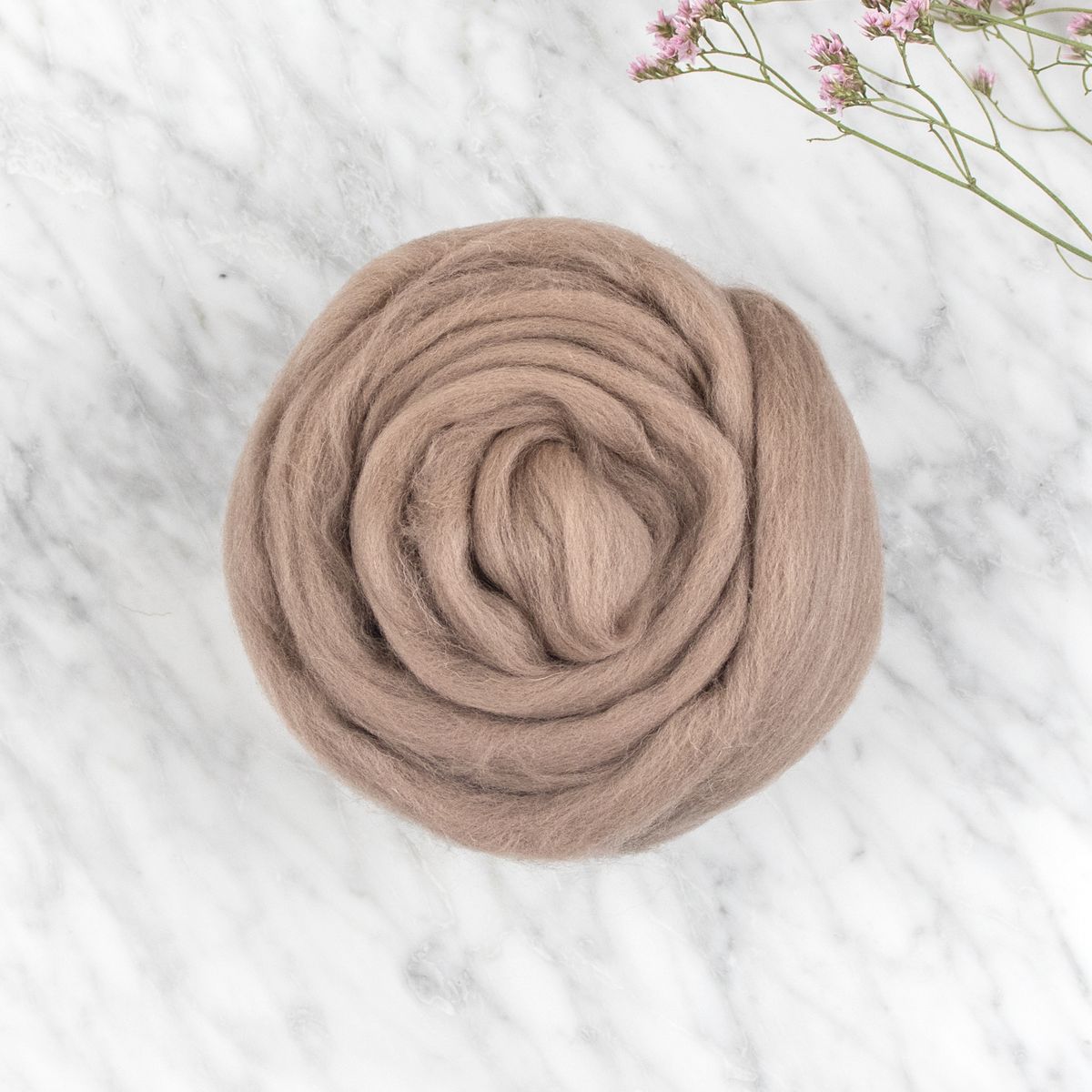 Organic Merino Wool Roving - Mocca