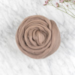 Organic Merino Wool Roving - Mocca