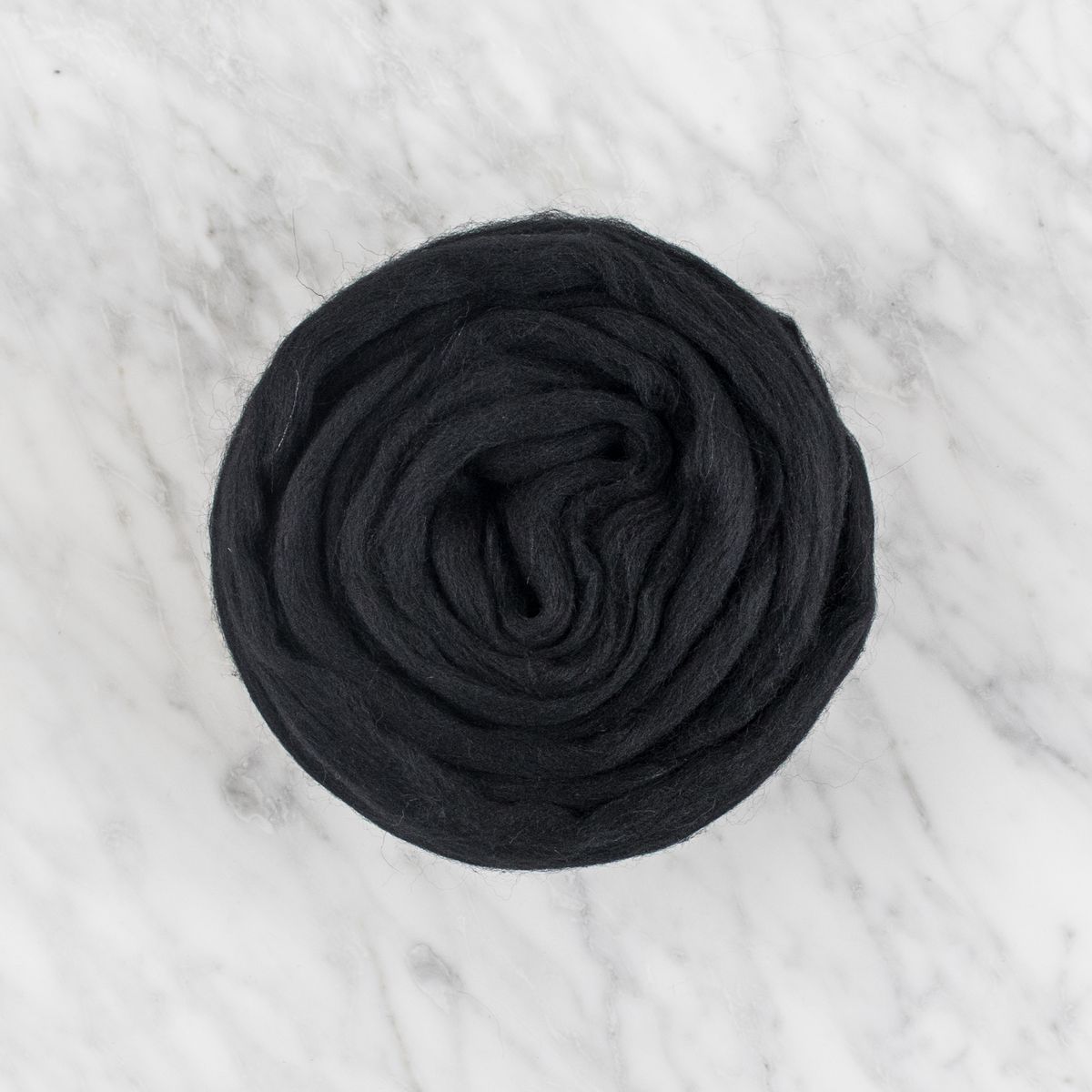 Organic Merino Wool Roving - Charcoal Black