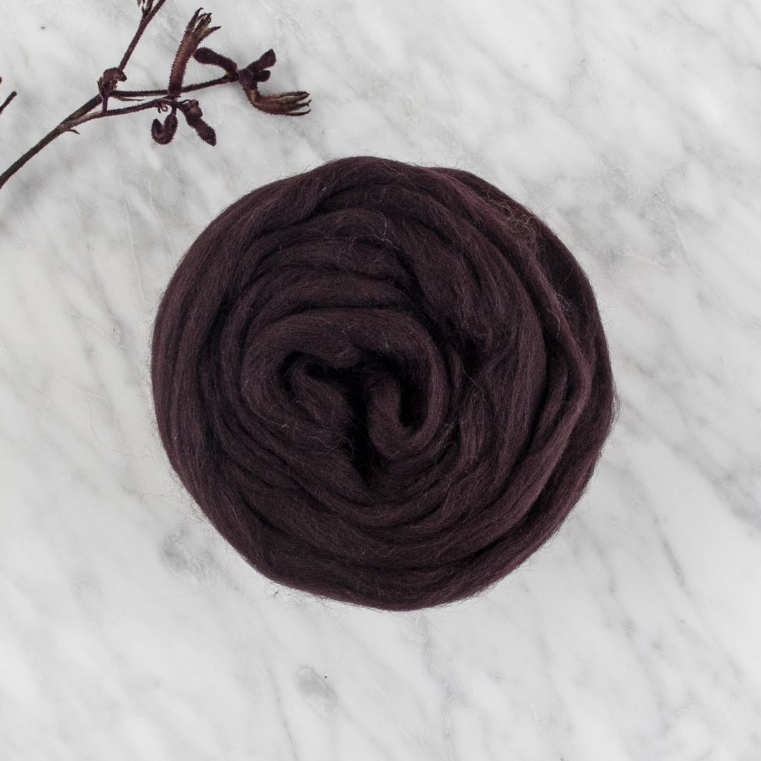 Organic Merino Wool Roving - Maroon