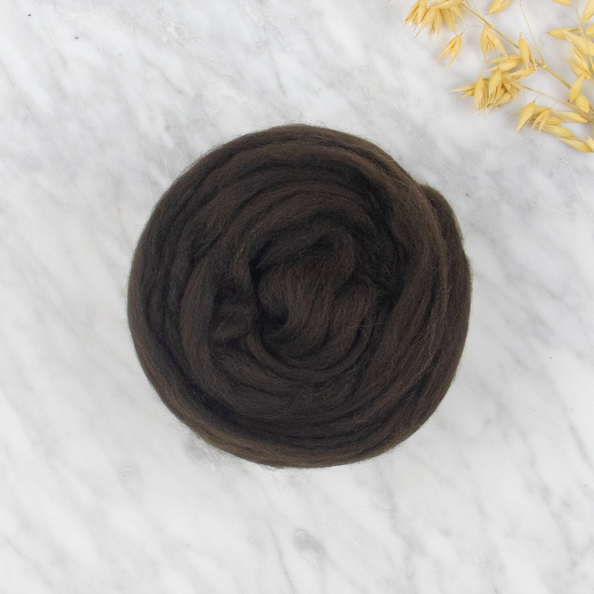 Organic Merino Wool Roving - Coffee